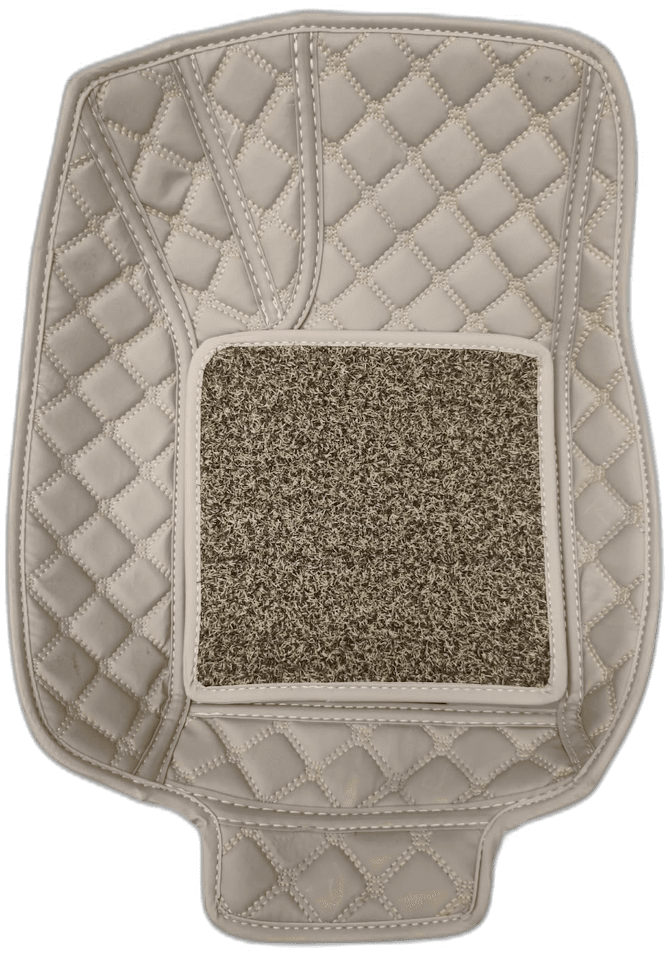 AM Beige 7D Luxury Car Floor Mat with Textured Heel Pad