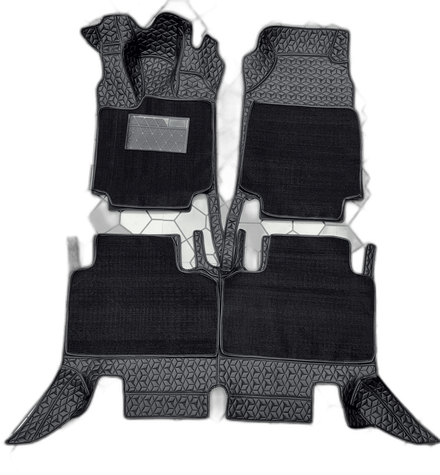 AM Black 7D Luxury Car Floor Mats Set