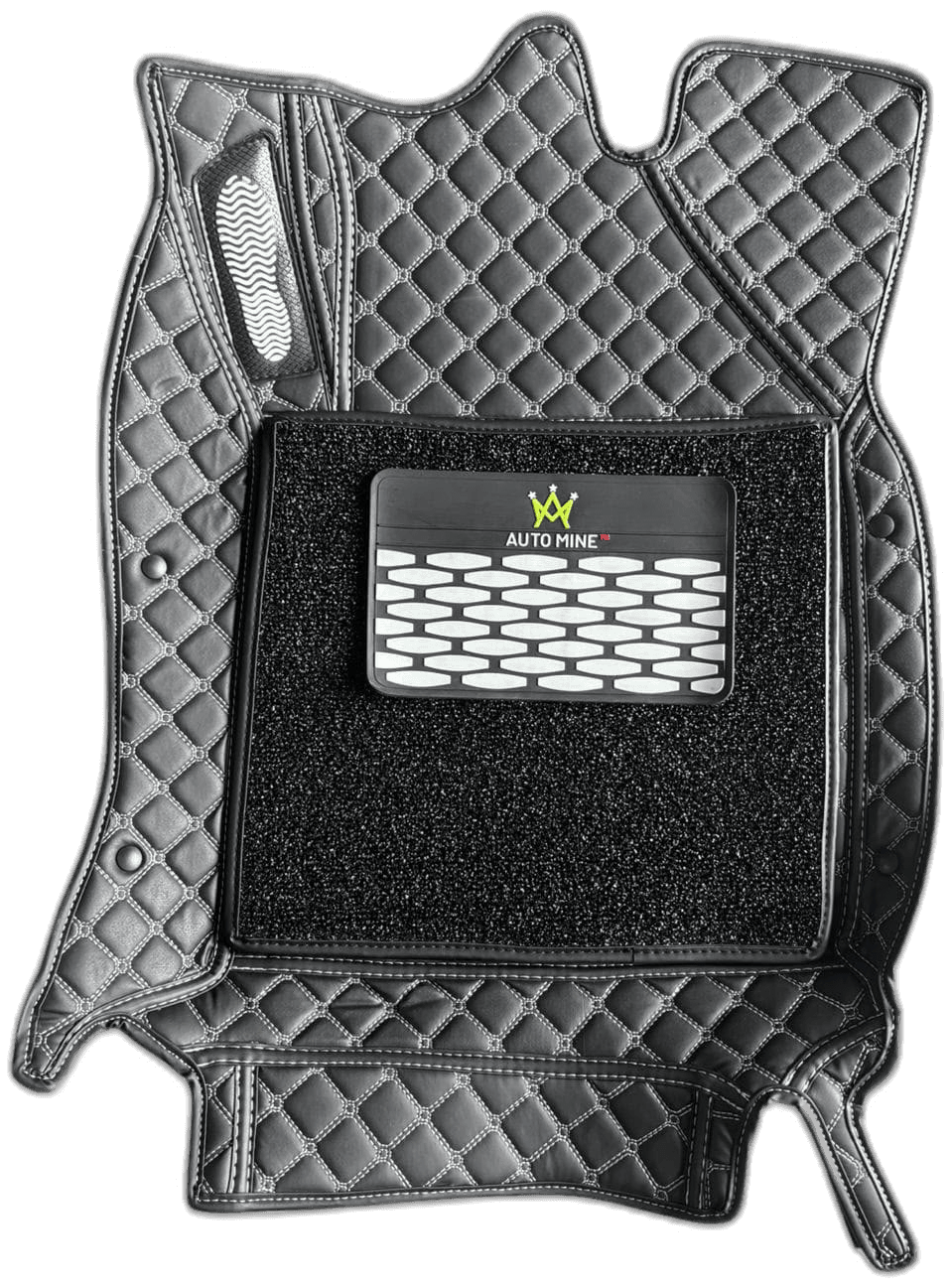 AM 7D Luxury Diamond-Stitched Car Floor Mat with Heel Pad