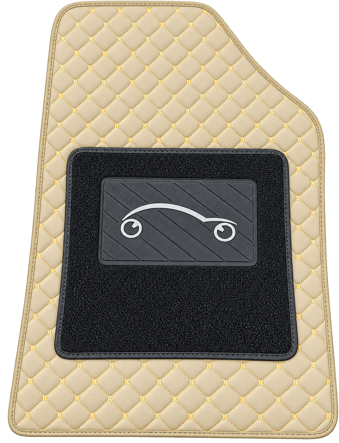 Black Car Floor Mat with Graphic Heel Pad