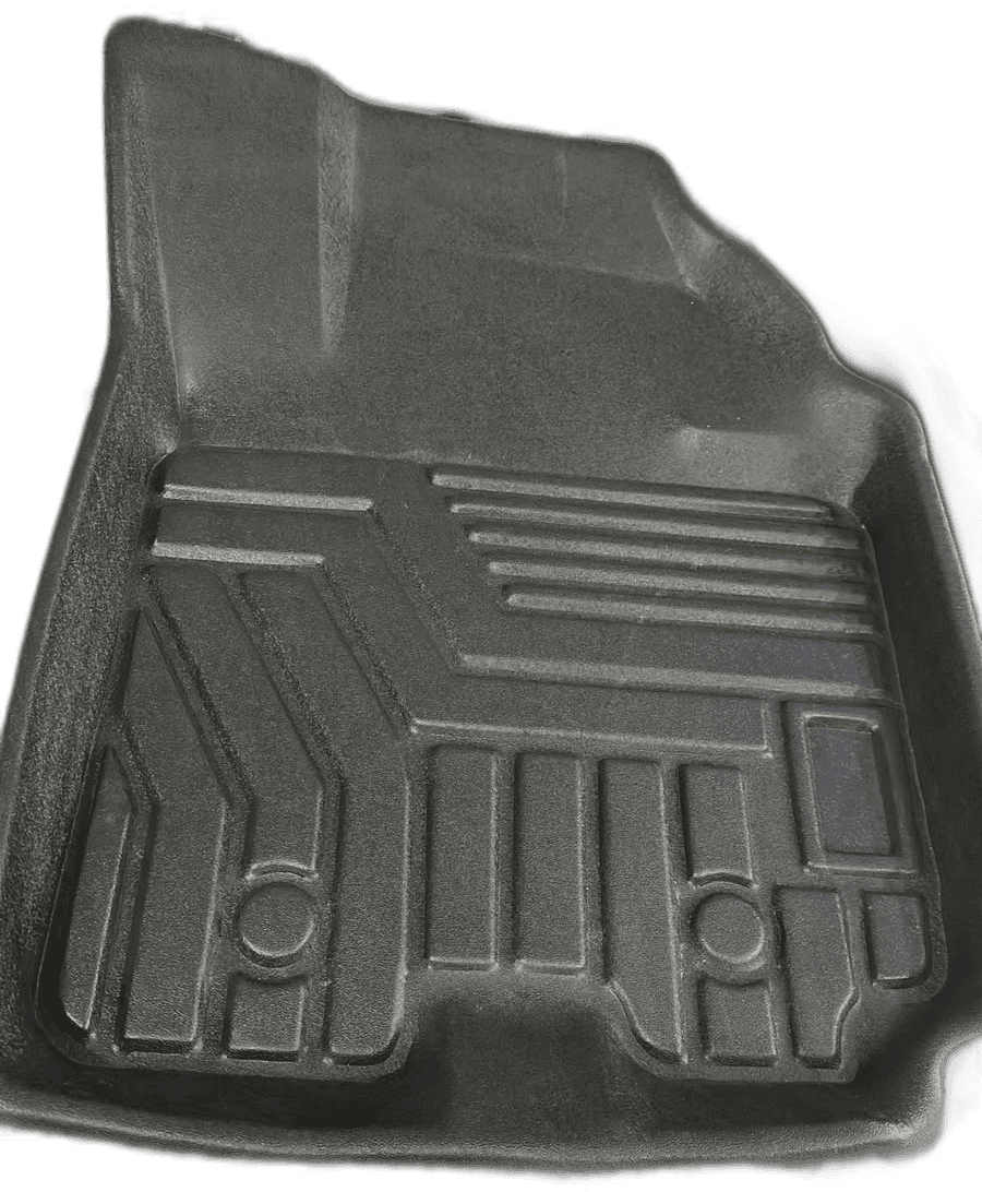Black Contoured Automotive Floor Liner with Raised Edges