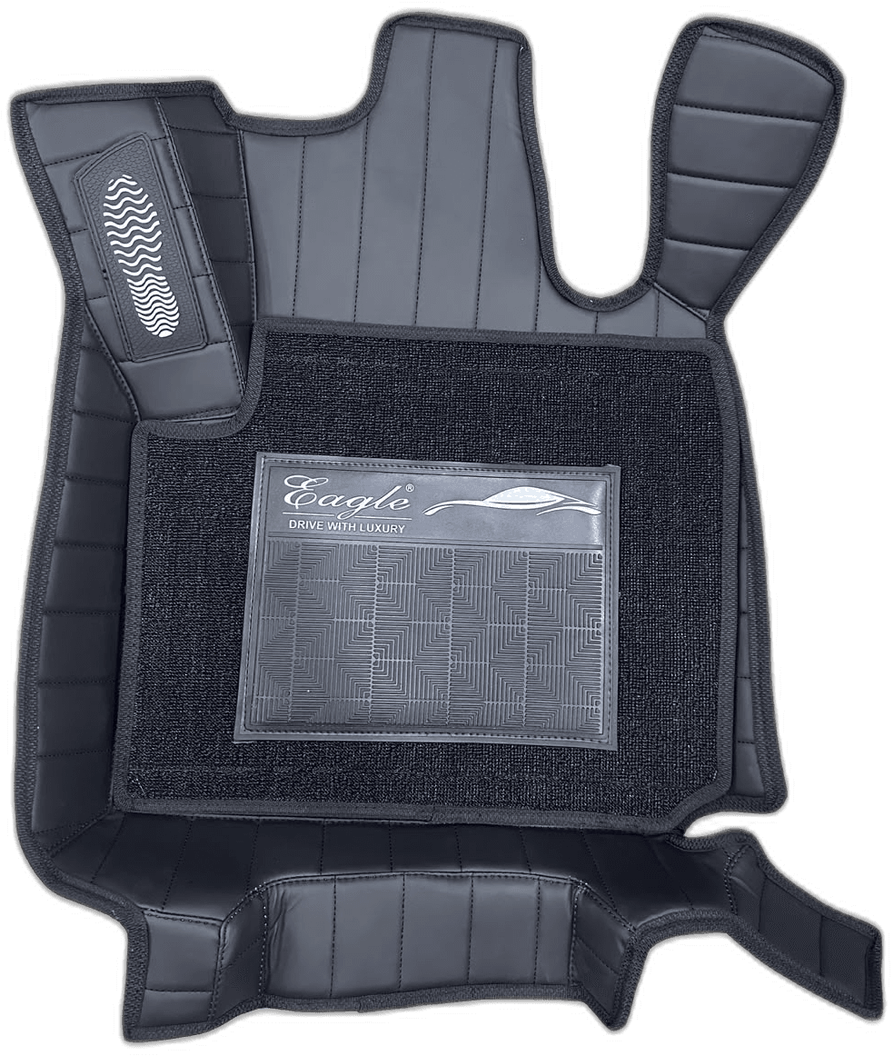 EG Custom Fit Car Floor Mat with Carpet Insert and Heel Pad - Black