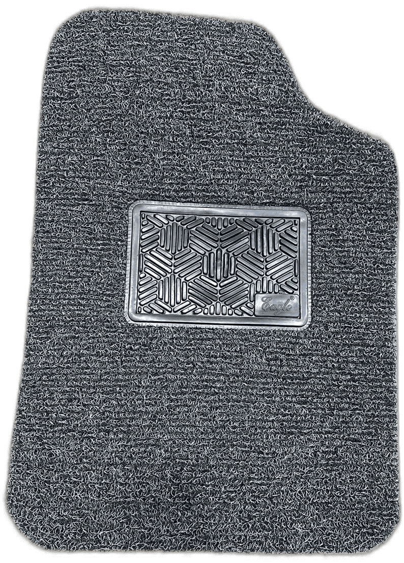 EG Textured Coil Car Floor Mat with Heel Pad - Grey