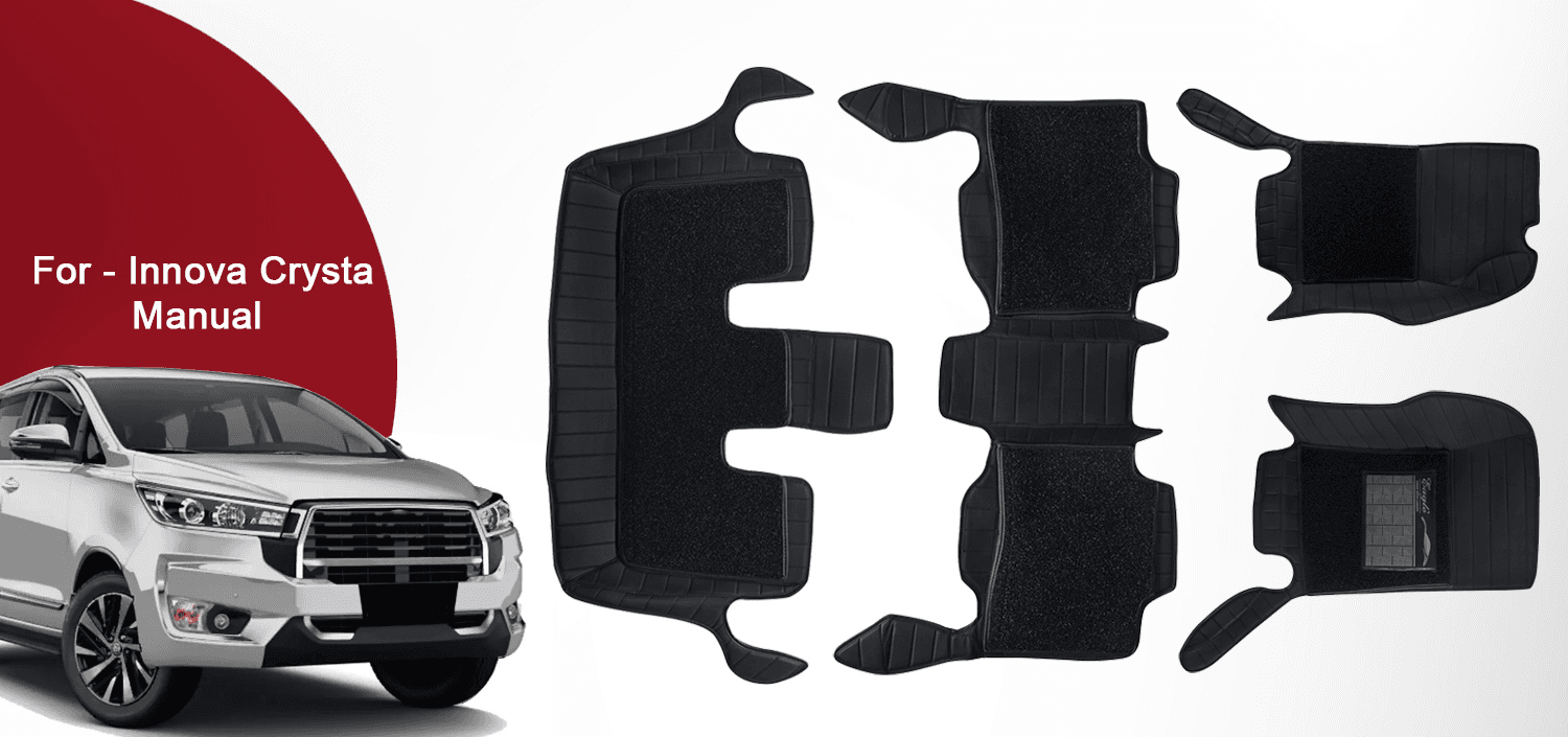 Premium 9D Car Mats for Toyota Innova Crysta Manual