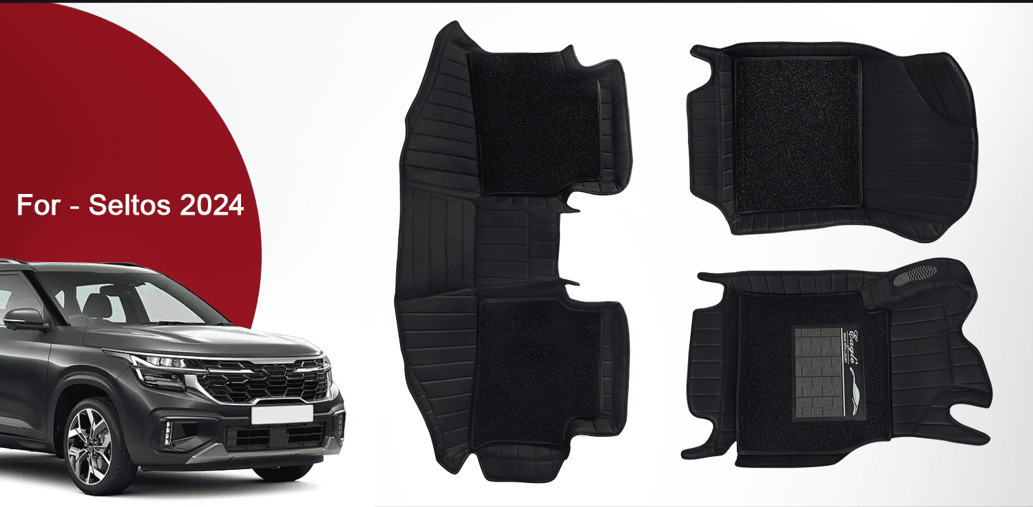 Premium 9D Car Floor Mats for Seltos 2024