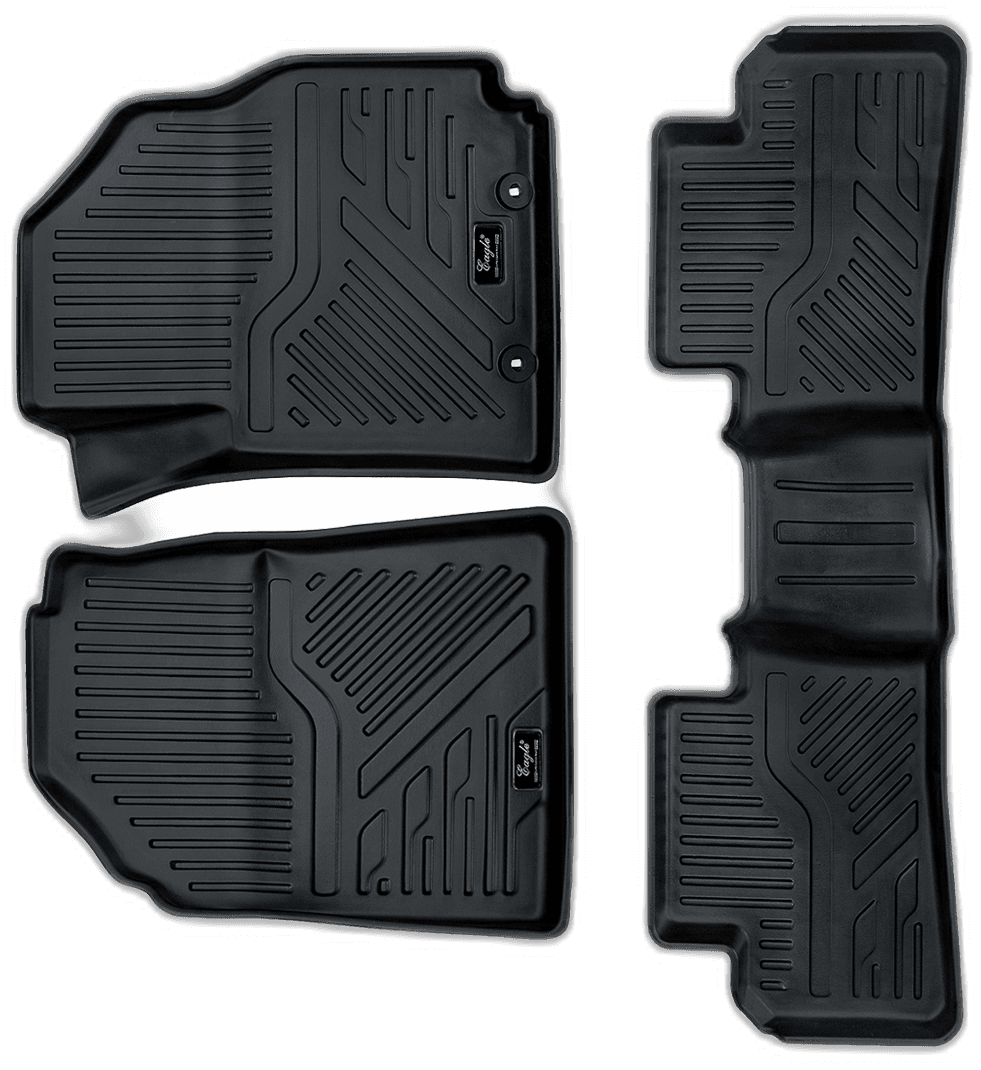 EG Automobiles Life Long Car Mats for Seltos - Set of 3 Pieces, Black