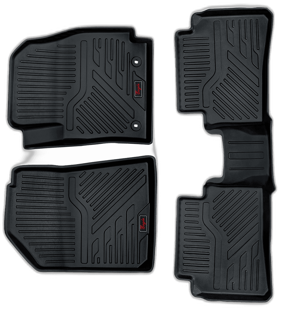 EG Automobiles Life Long Black Car Mats for Sonet - Set of 3 Pieces (2 Rows)