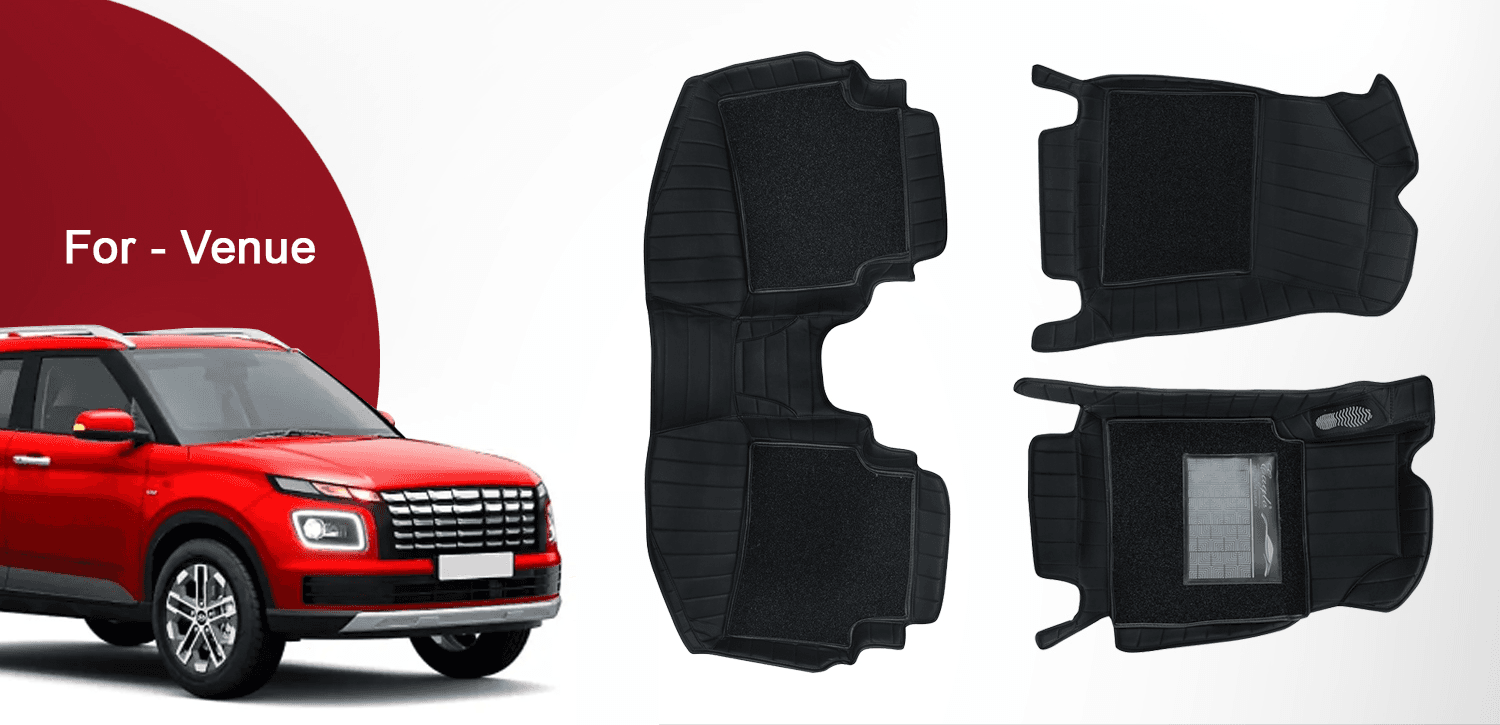 Premium 9D Car Mats for Venue - Durable Leather with Complete Coverage