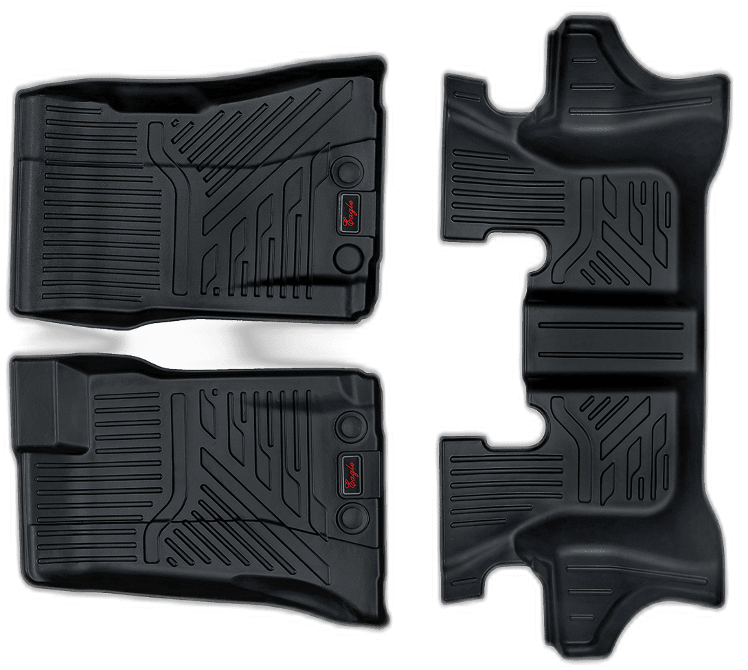 EG Automobiles Life Long Car Mats for Thar 2020 - Set of 3 Pieces, Black