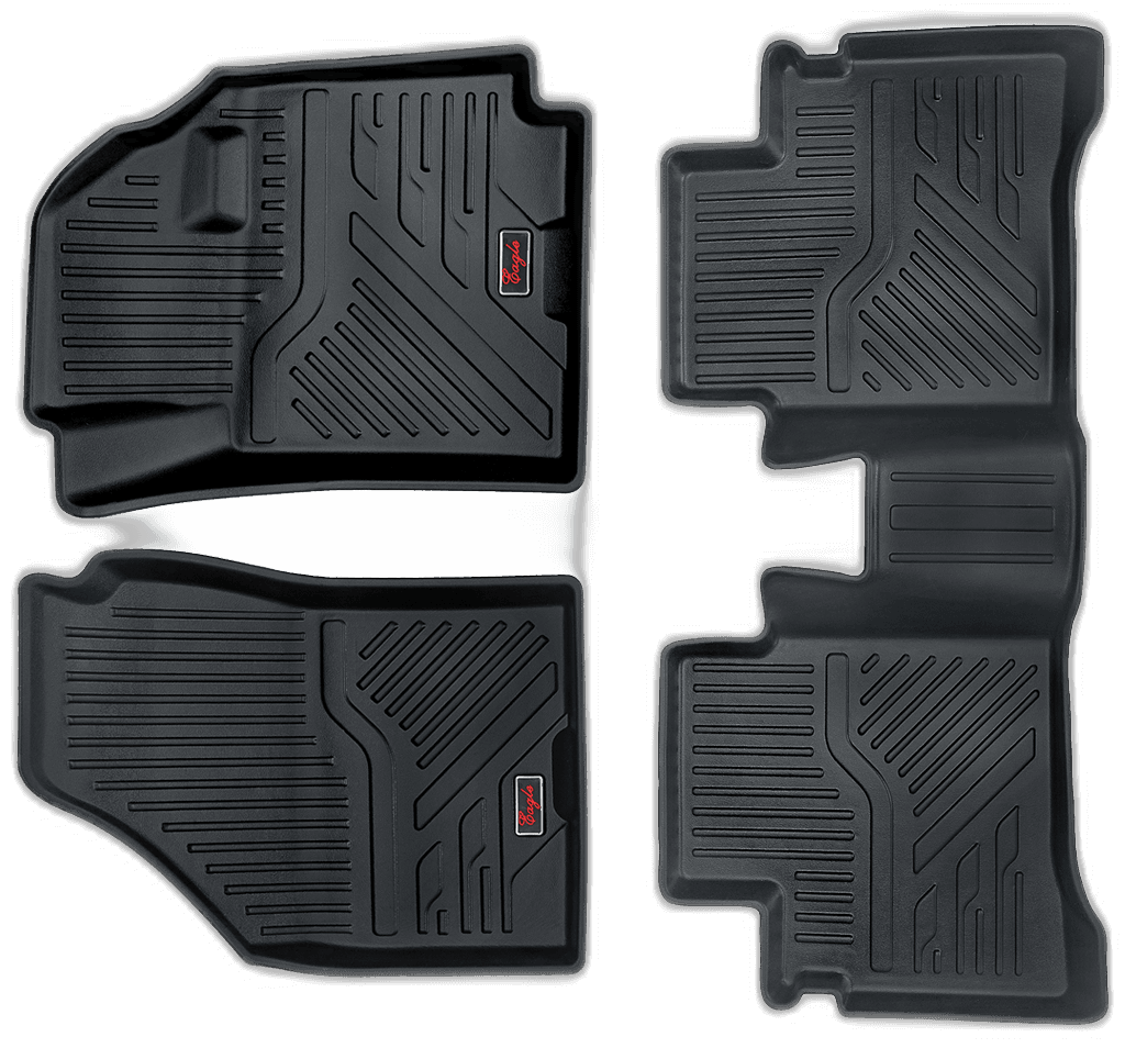 EG Life Long Car Mats for Baleno 2022 - Set of 3 Pieces, Black