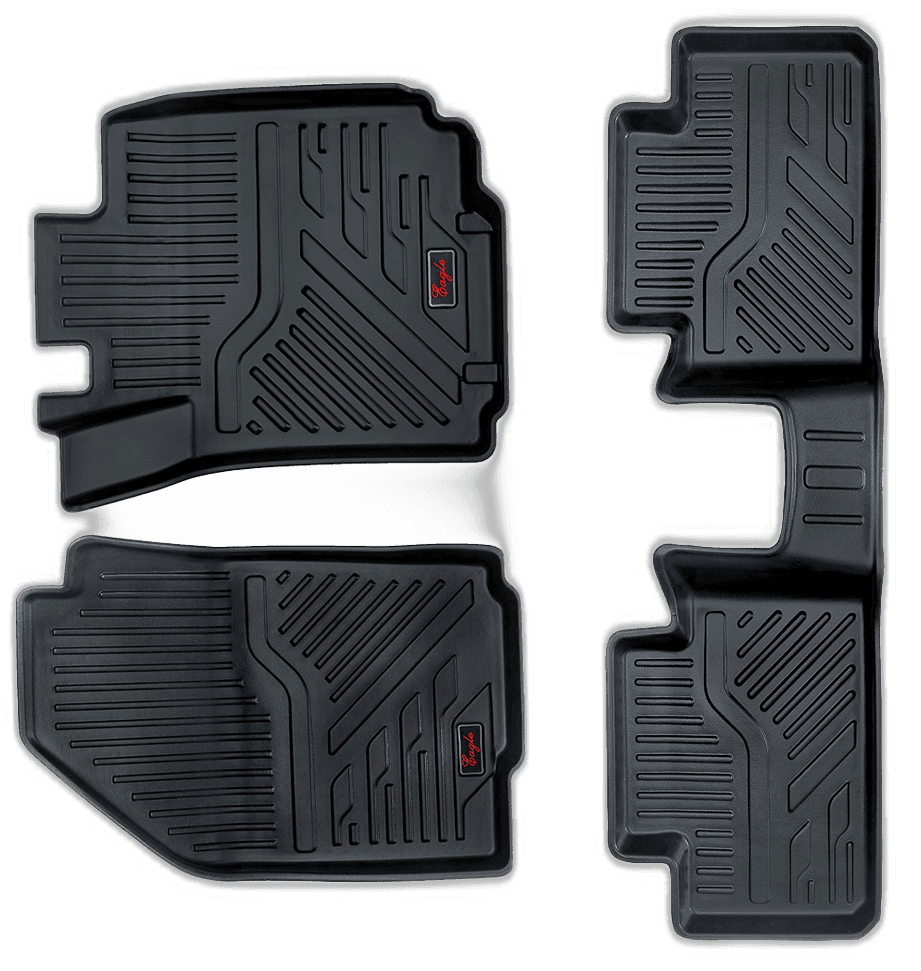 EG Automobiles Black Car Mats for Brezza 2016 - Set of 3 Pieces (2 Rows)