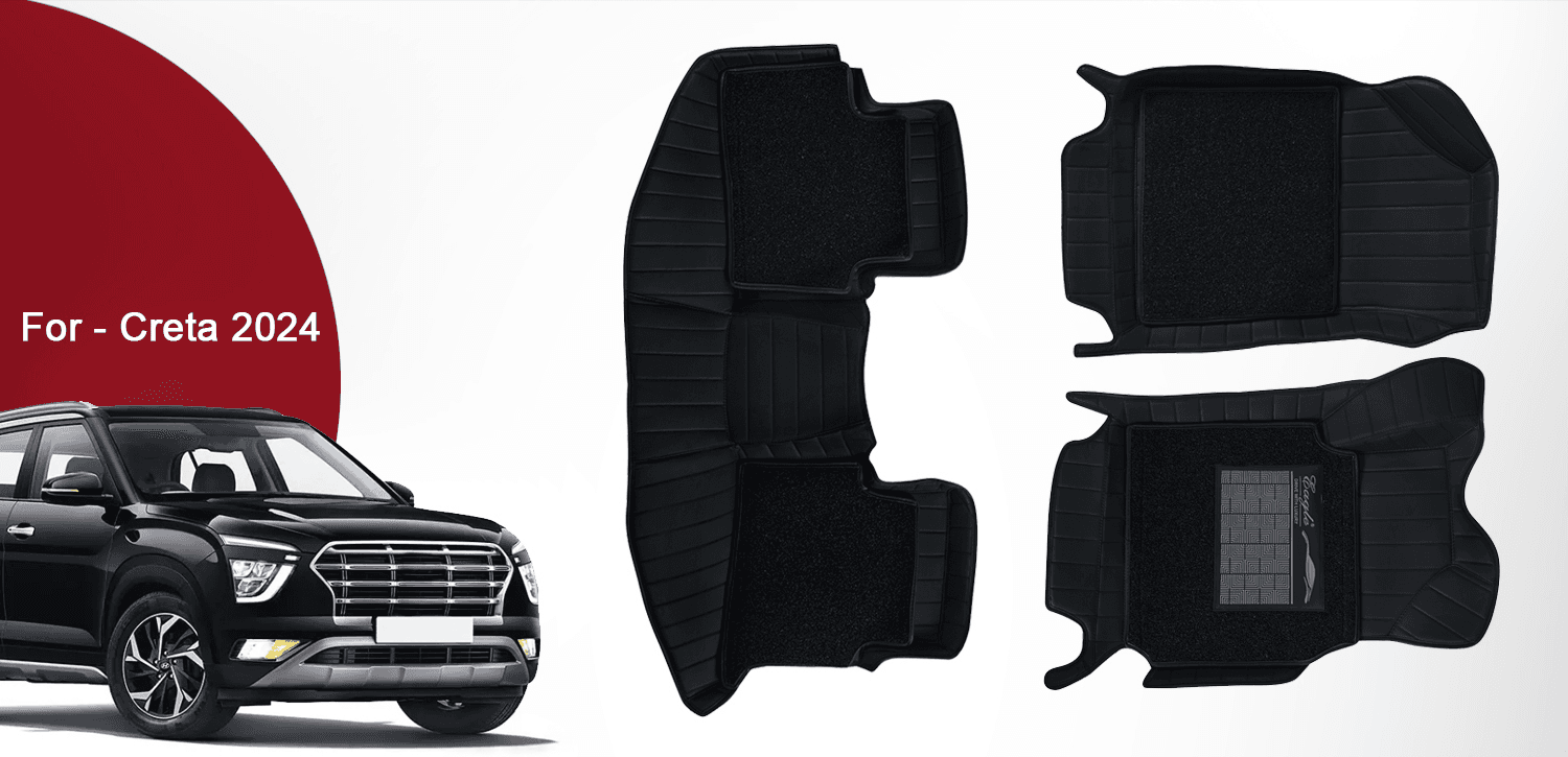 Premium 9D Car Floor Mats for Creta 2024 - Durable & Stain-Resistant