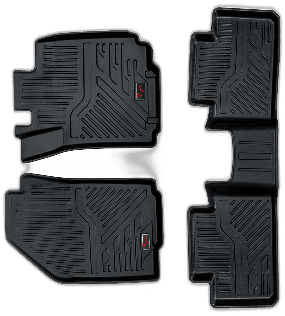 EG Automobiles Life Long Car Mats for Brezza 2022 - Set of 3 Pieces (Black)