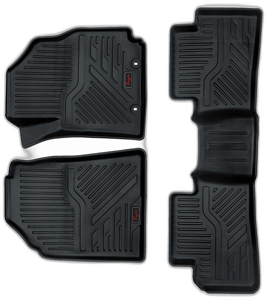EG Automobiles Life Long Car Mats for Creta 2024 - Set of 3 Pieces, Black