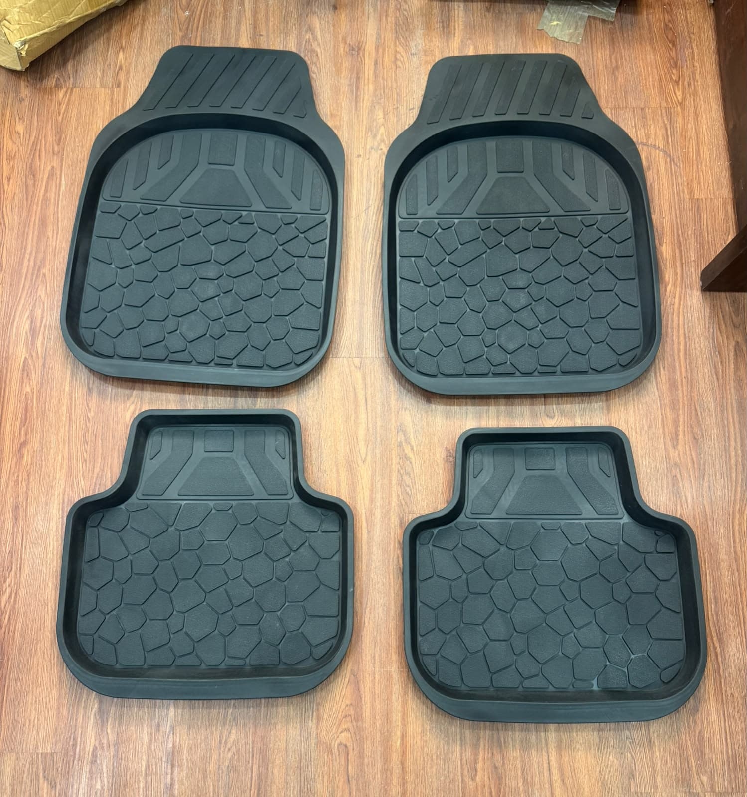 Black Textured Car Floor Mat Set